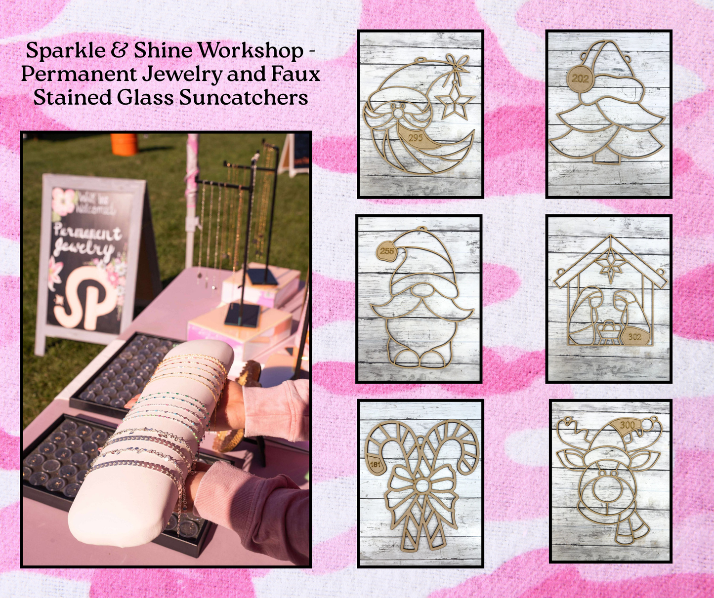 11/16/25 - Shine & Design Workshop: Permanent Jewelry & Faux Stained Glass Suncatchers - 1pm - H&S East Michigan Studio