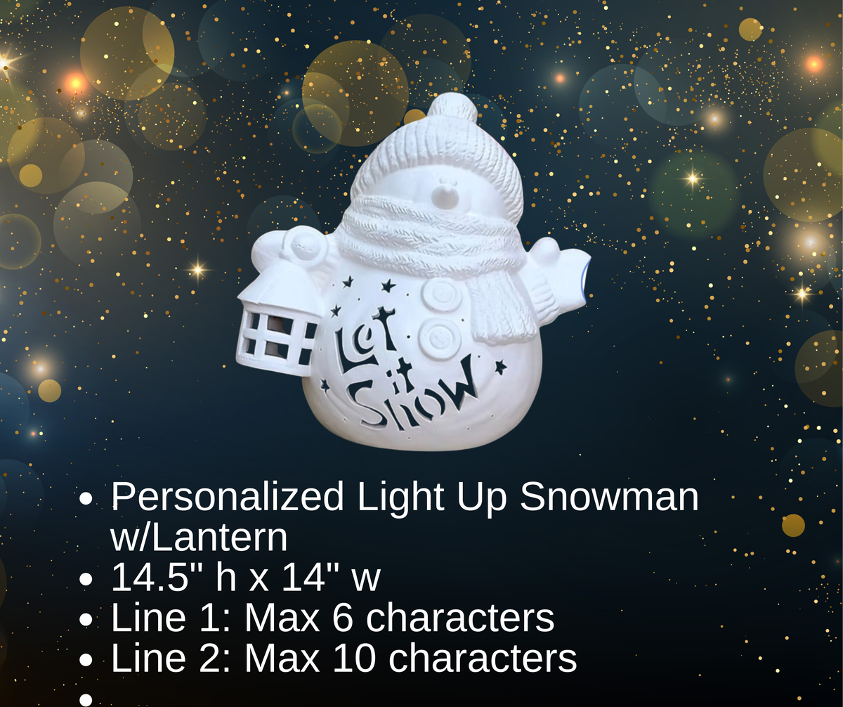 Pre-Order Personalized Light Up Holiday Ceramics - Hammer & Stain East Michigan Studio