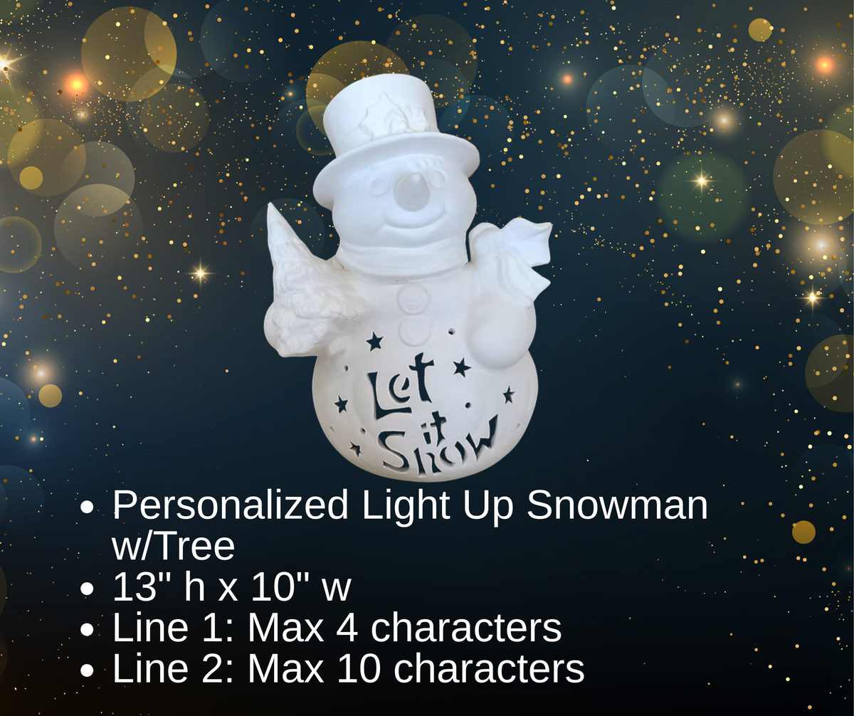 Pre-Order Personalized Light Up Holiday Ceramics - Hammer & Stain East Michigan Studio