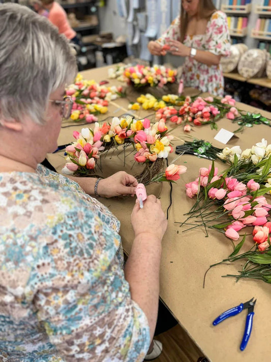 4/26/2025 - Silk Tulip Wreath Workshop - 12pm - Farmer’s Tavern