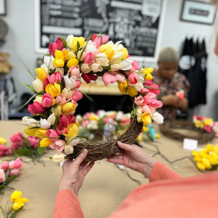 4/26/2025 - Silk Tulip Wreath Workshop - 12pm - Farmer’s Tavern