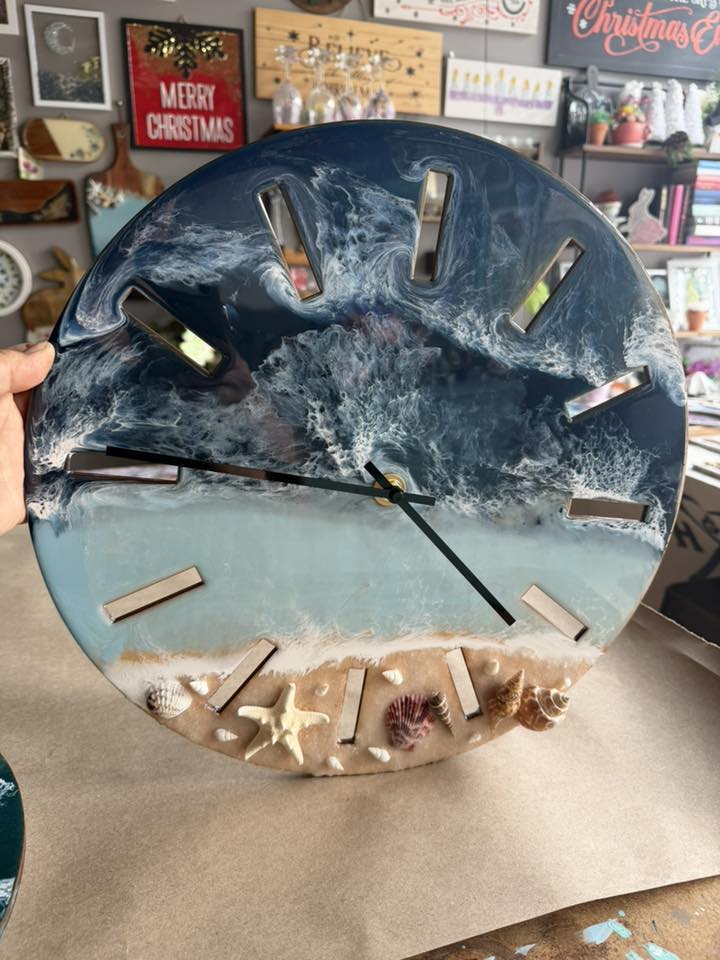 7/26/26 - Resin Pour Clock Workshop - 1:00pm - Hammer & Stain East Michigan Studio