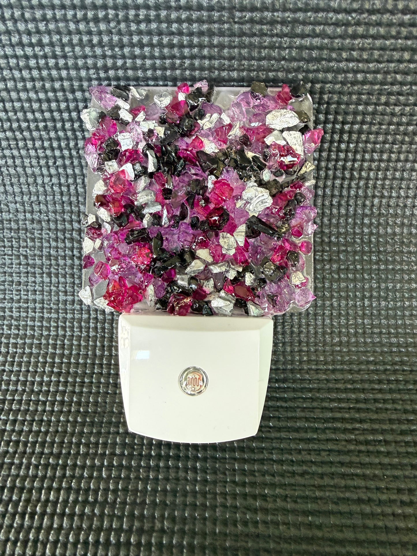 Crushed Glass Night Light - Black, Pink & White
