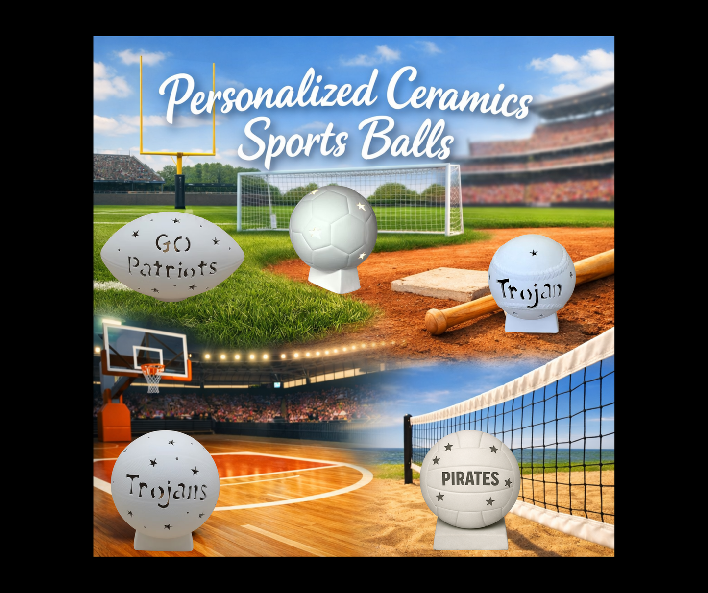 Personalized Ceramic Sports Ball Pre-Order - Hammer & Stain East Michigan Studio
