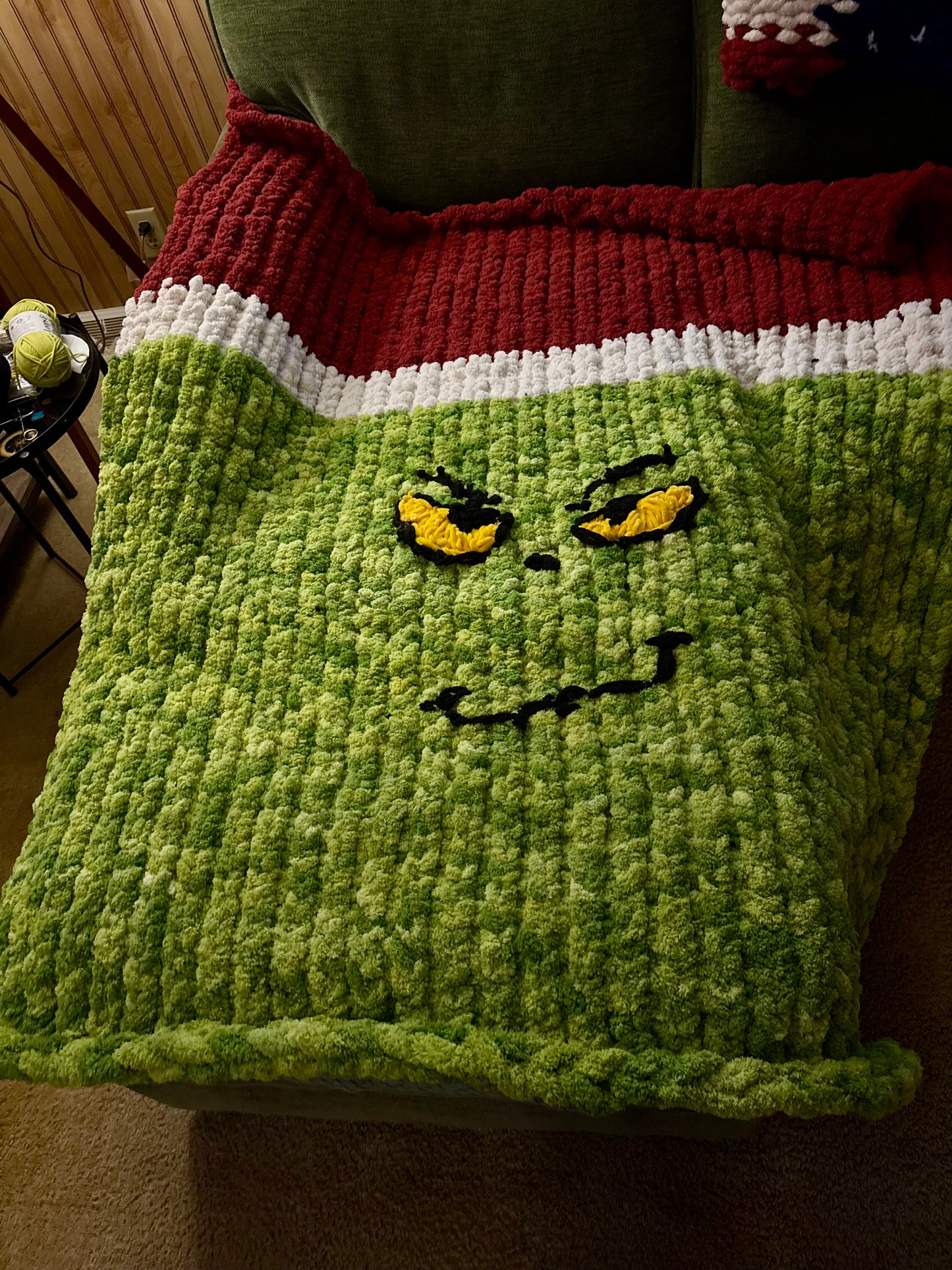 12/5/26 - Grinch Chunky Knitted Throw Workshop - 11:30 am - Hammer & Stain East Michigan Studio