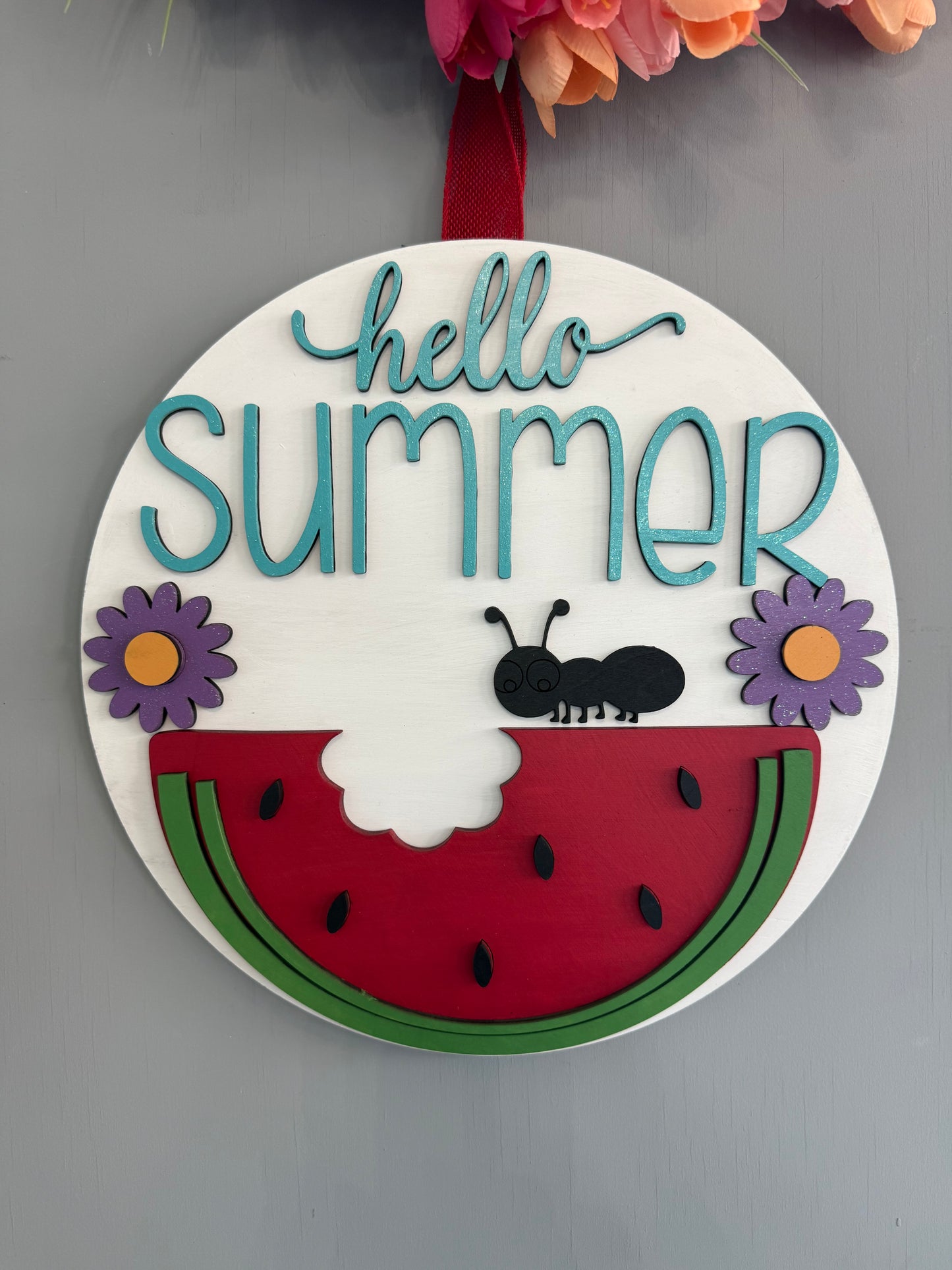 14" 3D Hello Summer Doorhanger