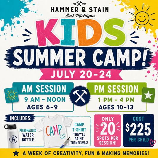 7/20-7/24/2026 - Summer Art Camp! 9am-12pm (Ages 6-9) & 1pm-4pm (Ages 10-13) - H&S East Michigan Studio
